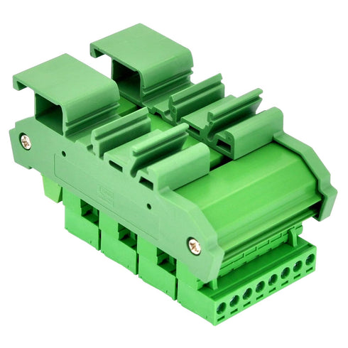 Slim DIN Rail Mount 10A/300V Pluggable Screw Terminal Block Distribution Module (5x8 Position)