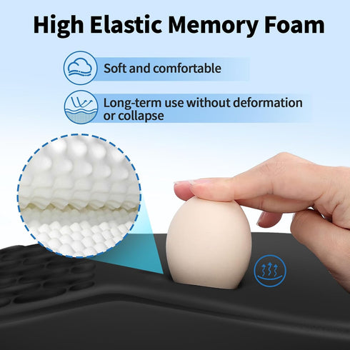 YIWEI Ergonomic Mouse Pad with Wrist Support - Gel Memory Foam Mouse Mat for Computer Keyboard & Laptop - Non-Slip