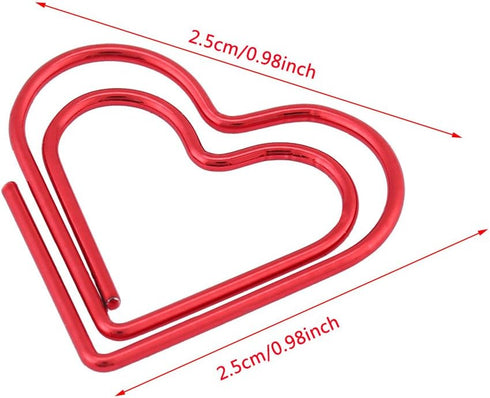 Heart Paper Clips, 12 Pieces Small Creative Cute Paperclips for Document Organizing, Office School Use