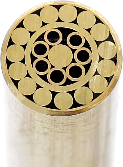 Mosaic Pin - (0.312 Inch Diameter) - Brass Outer and Inner Material - Decorative Knife Handle Pins for Fixed Blade