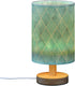 senya Table Lamp for Bedroom Living Room, Geometric Teal Turquoise Plaid Bedside Lamps with USB Charging Ports