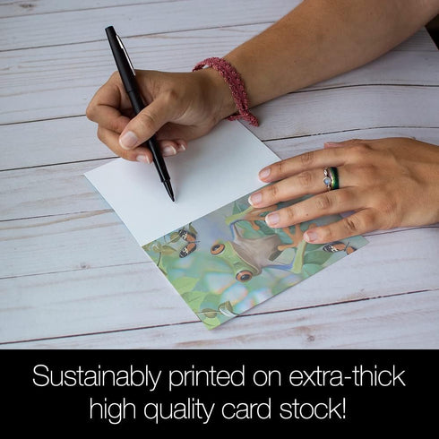 Tree-Free Greetings EcoNotes 12 Count Frog Framed All Occasion Notecard Set with Envelopes, 4 x 6 Inches