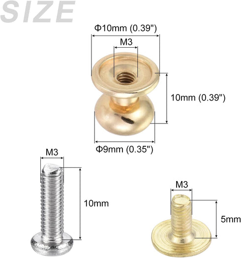Mini Drawer Pulls (9mm/0.35") 12Pcs, Zinc Alloy Mini Round Head Knobs Pull Handle with Screws - for Home Cabinet Drawer Handle, Light Gold by METALLIXITY