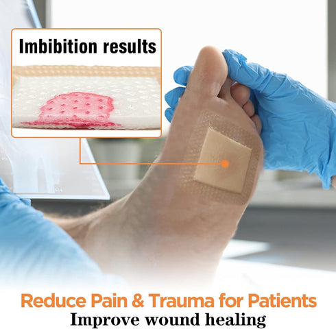 Carbou Silicone Foam Dressing with Adhesive Gentle Border, 3"x3" Waterproof Wound Dressing Bandage, 10 Pack