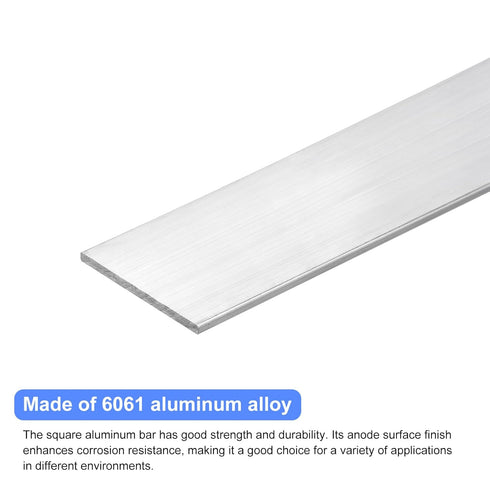 uxcell Square Aluminum Flat Bar, 1/8" Thick 2.4" Width 12" Length for Industrial Building