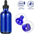 CycleMore 16 Pack (120 ml) 4 oz Blue Glass Boston Bottles with Glass Eye Droppers, Ideal for Essential Oils & Lab