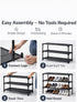 Generic 3-Tier Closet, Stackable Shoe Rack Organizer with Handle & Cleaning Brush, Adjustable Metal Shoe Shelf