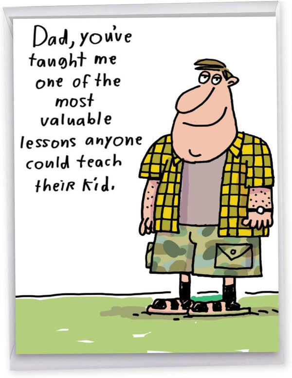 NobleWorks Jumbo Funny Father's Day Card w/Envelope, 8.5 x 11, Humor Notecard, Gift for Dad, Stepdad, Grandpa, Papa -