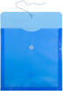 JAM PAPER Plastic Envelopes with Button & String Tie Closure - Large Square - 13 x 13 - Blue - 12/Pack