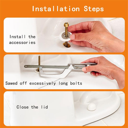 4 Packs Universal Toilet Bolt Caps, Round Plastic Push-On Toilet Bowl Bolt Caps Covers, White Color