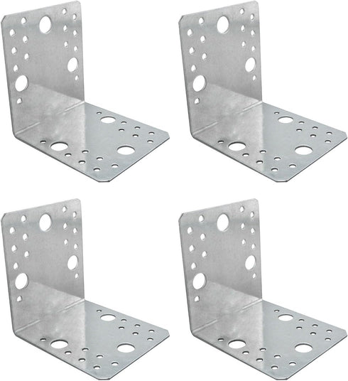 JCBIZ 4PCS L-Shaped Shelf Bracket 105x105x90mm Adjustable Heavy Duty Metal Corner Support Bracket