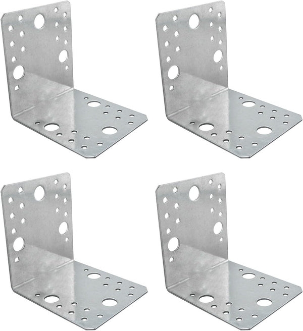 JCBIZ 4PCS L-Shaped Shelf Bracket 105x105x90mm Adjustable Heavy Duty Metal Corner Support Bracket