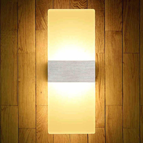 Gnc33Ouhen Modern 3W Rectangular Acrylic LED Night Light Wall Sconces Light, Bedside Decoration