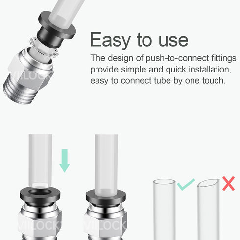 Pneumatic Push to Connect Tube Fitting, Male Straight 10mm Tube OD x 3/8”NPT Air Line Fittings, Pack of 10