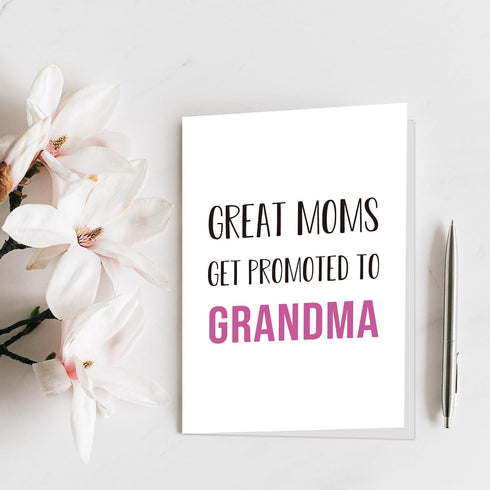 Qiliji New Grandma Card Gift, Funny Pregnancy Announcement Card for Mom New Grandma, First Grandma Mothers Day Card