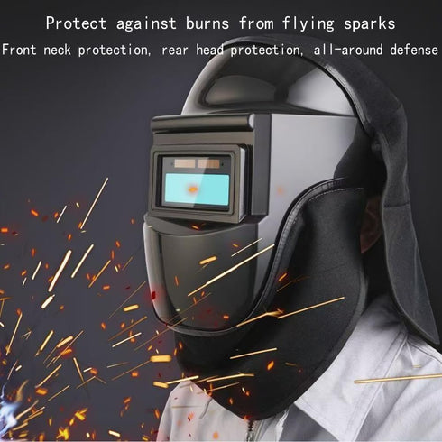 CSBOYUKEJ 2-piece welding helmet rear extension and helmet bib, made of flame-retardant cotton, with edged seal