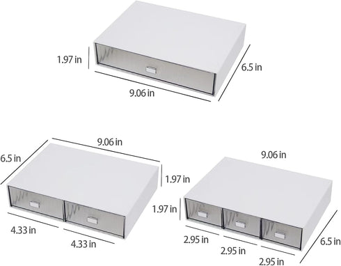 Desk Drawer Organizer, Stackable Plastic Storage for Office Supplies, Grocery Organizer for Stationery/School/Home