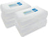 BAZIC Plastic Pencil Case Utility Storage Box, Clear Color, Multi-Purpose Organizer for Pens and Pencils, 4-Pack