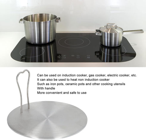 (6.9in) Tyenaza Cookware Induction Adapter Plate, Stainless Steel Heat Diffuser for Electric and Gas Stove Elevate Your