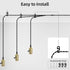 1-to-3 E26/E27 Vintage Plug-in Pendant Light Kit with Hanging Sockets, Industrial Hanging Light with Individual Rotary