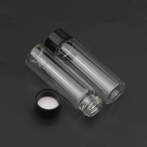 JIUWU 15ml Clear Glass Sample Vials, 42pcs Liquid Transparent Bottles with Lab Screwcap Capacity Travel Container