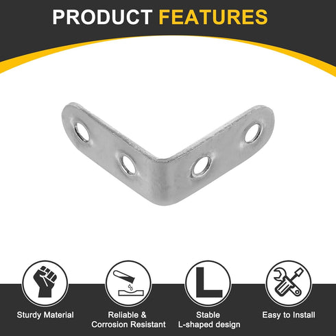 24Pcs 1.57"x1.57"x0.59" (40x40x15mm, uxcell L-Shaped Brackets Corner Brace, Corner Bracket Shelf Bracket Right Angle