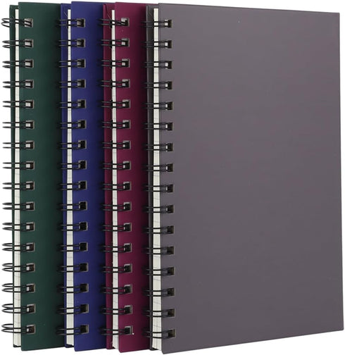 Spiral Notebook Journal, 4 Pack A5 Hardcover Notebooks, 5.7" x 8.5", 160 Pages, College Ruled