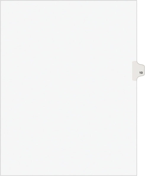 Avery Individual Legal Exhibit Dividers, 10, Side Tab, 8.5 x 11 Inches, Pack of 25