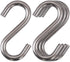 Heavy-Duty 304 Stainless Steel S Hooks - 3.3 Inch Hammock Swing Utility Hooks, Industrial Grade Quality, 4 Packs