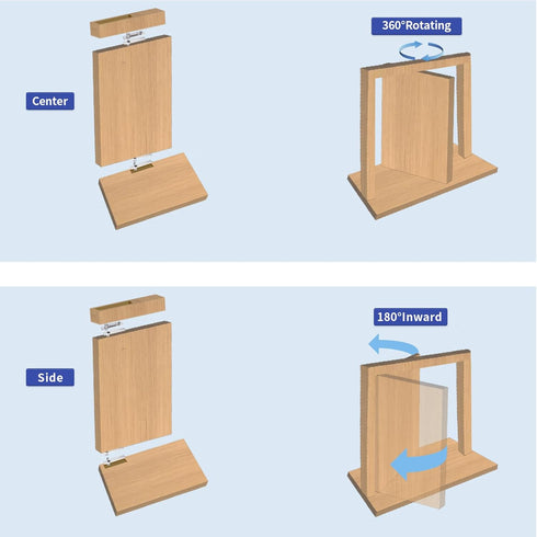 ZXFUTURE 360 Door Pivot Hinges Heavy Duty Pivot Hinge for Wood Door, Stainless Steel Hidden Door Hinge for Secret Door