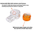 200PCS Waterproof Gel-Filled Orange Clear Button Telephone Wire Connectors, UY Butt Splice Connector K1