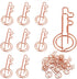 Gold Key Shaped Wire Paper Clips, 40 Pieces, Bookmark Clips for Office School Home Use, Rose Gold