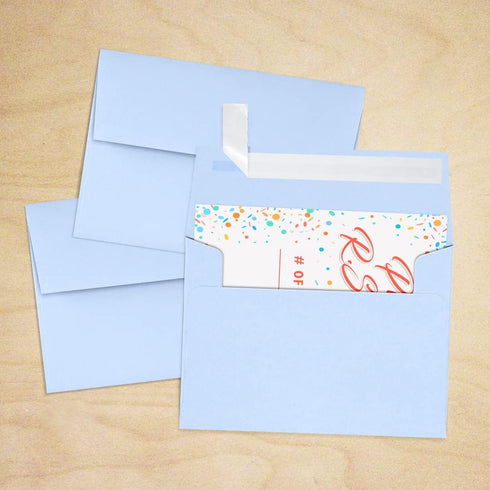 LUXPaper 4Bar A1 Invitation Envelopes | Peel & Press | Baby Blue | 3 5/8" x 5 1/8" | 80lb. Text | 50 Qty