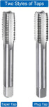 uxcell 2pcs Metric Hand Tap Set, M16 x 2 Taper/Plug Thread Screw Taps, High Speed Steel Tapping Tool Kit