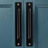 4 Pack Black Sliding Barn Door Handles, Push Pull Bar Handles for Wooden and Glass Doors, Heavy Duty Aluminum Steel
