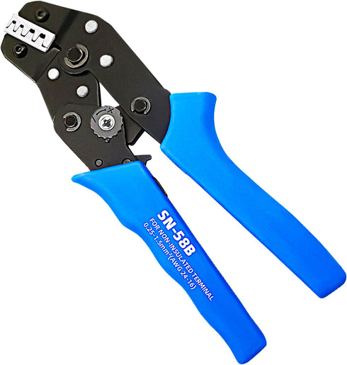 SN-58B Crimping Tool, Ratcheting Wire Crimper for 0.25-1.5MM 24-16AWG Dupont, TE, JST, Molex Terminal