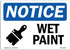 OSHA Notice Sign - Wet Paint Sign with Symbol, Vinyl Label Decal, Made in The USA