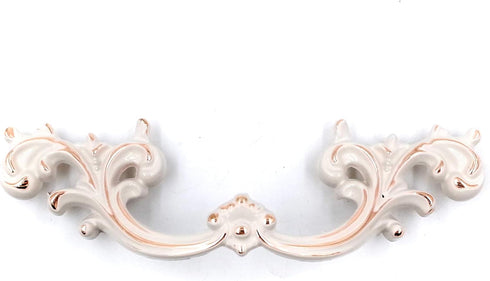 JETLAND French Provincial Drawer Pulls - 6-Pack, Ivory White, 3" Hole Centers, Vintage