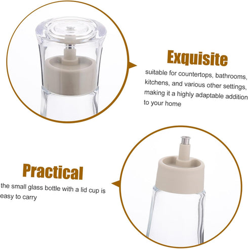 2pcs Countertops Mouthwash Dispenser Glass Bottle Lid for Bathroom Kitchen Multi-use Mouthwash Container for Stylish
