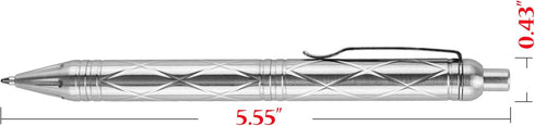 SMOOTHERPRO Stainless Steel Push Button Mechanism Pen, Comfortable Weight for Holding, Click Ballpoint