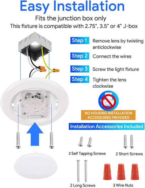 2 Pack 6 Inch Dimmable 5000K, 15W 1100LM, 90+, LED Disk Light, Flush Mount Ceiling Lights, Daylight CRI Low Profile