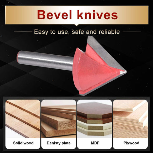 6mm (6mm 32mm 60 KATUR V Grooving Router Bit, Carbide Tipped V Shape Router Bit for CNC Engraving, End Mill Woodworking