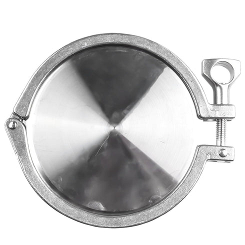Jurtmy 4 Inch Set SS304 Sanitary Tri-Clamp End Cap with Weld Ferrule and PTFE Gasket, Stainless Steel Fitting for Beer