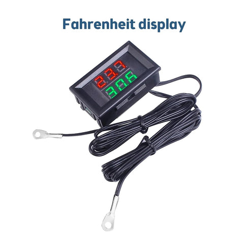 WUTIMK 1pc DC4-28V 1M LED Digital Dual Display Temperature Meter Waterproof Temperature Controller with NTC Metal Probe