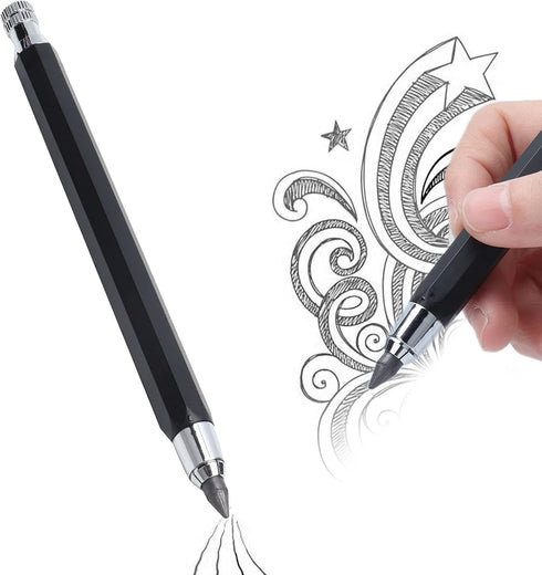 Automatic Pencil, 5.6mm Stainless Steel Mechanical, Draft Drawing Portable Art Clutch for Sketching