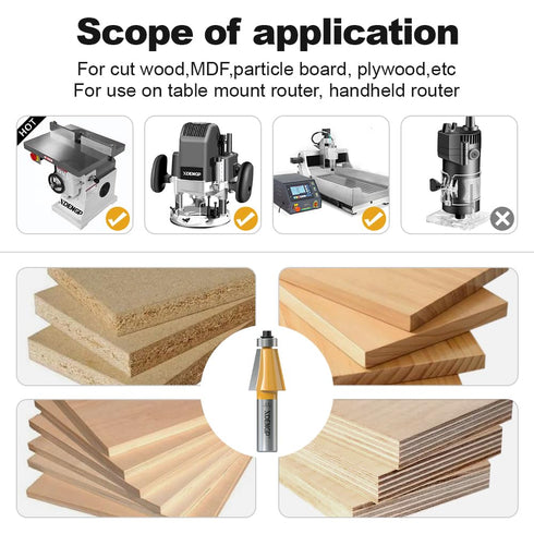 11.25 1 Inch Length,1/2 Inch Degree Chamfer Router Bit with Cutting Shank Carbide Edge Forming Bevel Router Bit