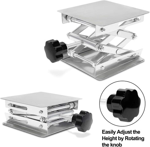 Wisamic Lab Jack Scissor Stand Platform, 4x4 inches Stainless Steel Lift Stand for Laboratory Support