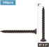 #7 x 2" Wood Screw - 100PCS Black Phosphate Coated Stainless Flat Truss Head Fast Self Tapping Screws