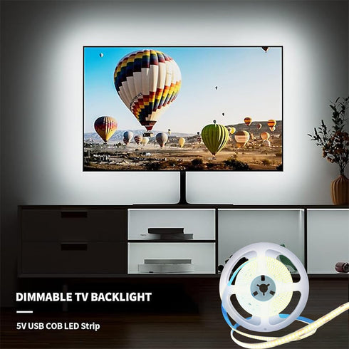 5V 5V 3.28ft) ZSLAIFU A USB LED Light Strip, COB LED Strip Lights, White LED Lights, Small LED Strip Light, TV Lights