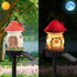 YZYOE Solar Powered Red Mushroom House Lamp, Garden Decoration Resin Cute Mushroom House Floor Lamp Wireless Dusk